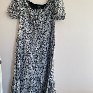INC International Concepts Black and White Floral Maxi Dress